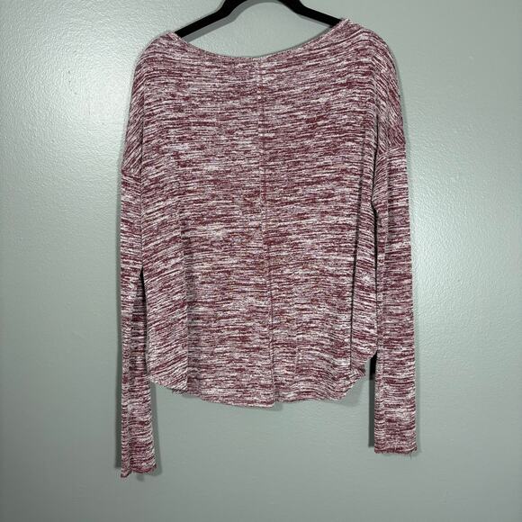 Hollister Women's Burgundy Marled Y2K Cozycore Knit Top - Size Medium - Casual - Picture 7 of 7